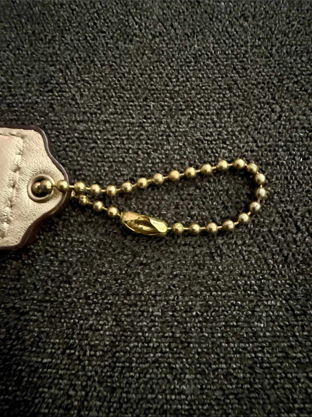 VTG COACH Metallic Gold Leather Key Tag